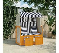 Strandkorb avec Coussin Résine Tressée Bois Solide Anthracite Plage vidaXL