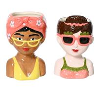 Strandlady Pot de fleurs, en céramique, 16 cm, 1 pièce, assorti - Pot de fleurs - Pot de fleurs - Pot de fleurs pour plantes - Pot de fleurs décoratif