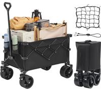 Strandmeister® - Chariot pour enfants Bollerwagen 600D tissu Oxford - revêtement PVC - capacité de stockage 150 L - capacité de charge max. 120 kg - 890 x 540 x 1080 mm Chariot pour appareils Chariot