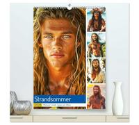 Strandsommer. Männer. Coole Typen am Meer (hochwertiger Premium Wandkalender 2026 DIN A2 hoch), Kunstdruck in Hochglanz: Sonnenbräune, Meeresbrise und schöne Jungs an Stränden