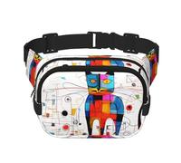 Strange Cat Fitness Sac à bandoulière de voyage, sac banane tendance et décontracté, sac banane carré double couche, noir, taille unique, Noir/blanc, One Size