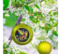 Strange Creature Boule de Noël - Décorations de sapin de Noël incassables de 7,6 cm - Boules de Noël dorées à suspendre pour décoration de sapin, de vacances, de fête de mariage