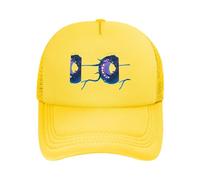 Strange Creature Casquette de baseball réglable en maille avec imprimé Noir Unisexe, Jaune, taille unique