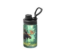 Strange Deer Bouteille d'eau isotherme - Bouteille isotherme de 355 ml avec motif imprimé complet, étanche, en acier inoxydable et durable pour l'extérieur
