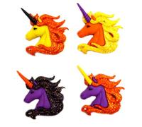 Strange Magic Buttons by Dress It Up Buttons and Ornaments - Licornes mystiques pailletées sur le thème de l'automne - Lot de 4
