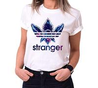 Stranger Celia - T-Shirts Femme col Ras du Cou Things Demogorgon Elfie Dustin Jane Hopper Upside Down TV blu-Ray DVD, Größe2:XXX-Large, Farbe2:Blanc