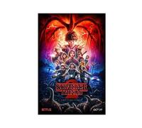 Stranger Poster & Things Saison 2 Couverture du film Rétro Art Déco Poster sur toile Décoration murale Peinture pour salon, chambre à coucher Style sans cadre 30 x 45 cm
