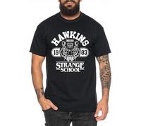 Stranger School - Men's T-Shirt Things Demogorgon Elfie Dustin Jane Hopper Upside Down TV blu-Ray DVD Black Black XL