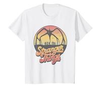 Stranger Things 80's Sunset Mindflayer Group T-Shirt, Enfant, Blanc, 6 Ans