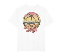 Stranger Things 80's Sunset Mindflayer Group T-Shirt, Homme Grandes Tailles, Blanc, 4X Tall