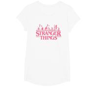 Stranger Things Bike Ride Logo T-Shirt, Fille, Blanc, L