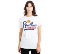 Stranger Things Bradley'S Big Buy Logo Ladies T Shirt, White, Small