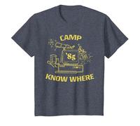 Stranger Things Camp Know Where 1985 T-Shirt, Enfant, Bleu Chiné, 2 Ans