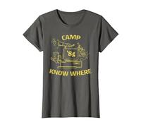 Stranger Things Camp Know Where 1985 T-Shirt, Femme, Asphalte, XXL