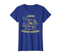 Stranger Things Camp Know Where 1985 T-Shirt, Femme, Bleu Royal, XS