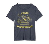 Stranger Things Camp Know Where 1985 T-Shirt, Femme Grandes Tailles, Bleu Chiné, 3X