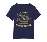 Stranger Things Camp Know Where 1985 T-Shirt, Femme Grandes Tailles, Bleu Marine, 1X