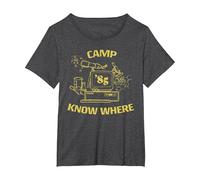 Stranger Things Camp Know Where 1985 T-Shirt, Femme Grandes Tailles, Chiné Foncé, 1X