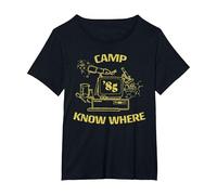 Stranger Things Camp Know Where 1985 T-Shirt, Femme Grandes Tailles, Noir, 2X