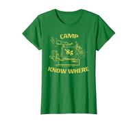 Stranger Things Camp Know Where 1985 T-Shirt, Femme, Vert Kelly, S