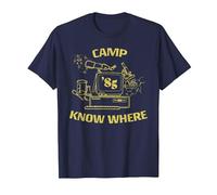 Stranger Things Camp Know Where 1985 T-Shirt, Homme, Bleu Marine, L