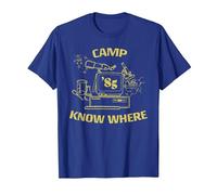 Stranger Things Camp Know Where 1985 T-Shirt, Homme, Bleu Royal, XXL