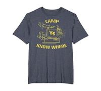 Stranger Things Camp Know Where 1985 T-Shirt, Homme Grandes Tailles, Bleu Chiné, 2X Tall