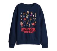Stranger Things Cartoon Characters Sweat Enfant, Noir, 9-11 A