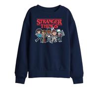 Stranger Things Cartoon Group Sweat-Shirt pour Enfants, Noir, 12-13 Ans