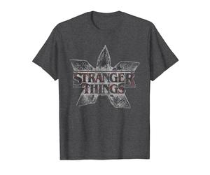 Stranger Things Demogorgon Flower Logo T-Shirt, Homme, Chiné Foncé, 5XL