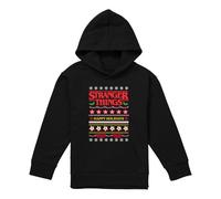 Stranger Things Demogorgon Ugly Christmas Jumper Youth Kids Boy Girls Pull-Over Hoodie, Black, 9-11