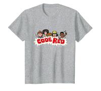 Stranger Things Dustin & Co Code Rouge T-Shirt, Enfant, Gris Chiné, 10 Ans