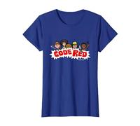 Stranger Things Dustin & Co Code Rouge T-Shirt, Femme, Bleu Royal, L