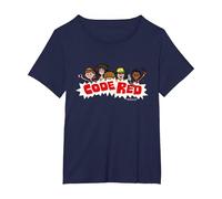 Stranger Things Dustin & Co Code Rouge T-Shirt, Femme Grandes Tailles, Bleu Marine, 2X
