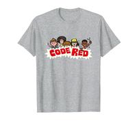Stranger Things Dustin & Co Code Rouge T-Shirt, Homme, Gris Chiné, 5XL