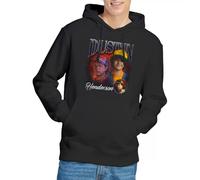 Stranger Things Dustin Homage Unisex Hoodie, Black Hooded Sweatshirt, XL