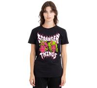 Stranger Things Eddie and Dustin Ladies T Shirt, Black, Medium