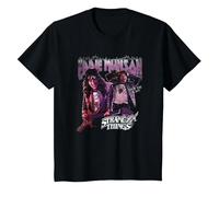 Stranger Things Eddie Munson Homage 86 T-Shirt, Enfant, Noir, 3 Ans