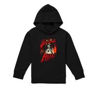 Stranger Things Eddie Munson Raising Hell Youth Kids Boy Girls Pull-Over Hoodie, Athletic Heather, 9-11