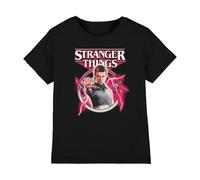 Stranger Things Eleven Lightning Poster T-Shirt Enfant, Noir, 12-13 A