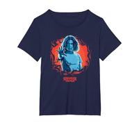 Stranger Things Eleven Reach Out T-Shirt, Femme Grandes Tailles, Bleu Marine, 6X