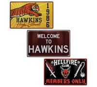 Stranger Things Lot de 3 plaques en étain