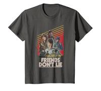 Stranger Things Friends Don't Lie Poster T-Shirt, Enfant, Asphalte, 2 Ans