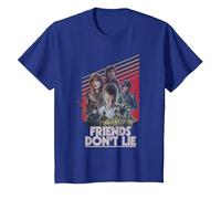Stranger Things Friends Don't Lie Poster T-Shirt, Enfant, Bleu Royal, 3 Ans