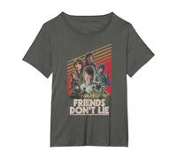 Stranger Things Friends Don't Lie Poster T-Shirt, Femme Grandes Tailles, Asphalte, 6X