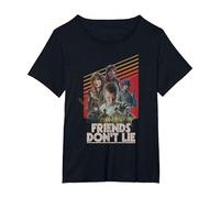 Stranger Things Friends Don't Lie Poster T-Shirt, Femme Grandes Tailles, Noir, 6X