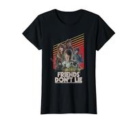 Stranger Things Friends Don't Lie Poster T-Shirt, Femme, Noir, M