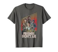 Stranger Things Friends Don't Lie Poster T-Shirt, Homme, Asphalte, XXL