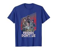Stranger Things Friends Don't Lie Poster T-Shirt, Homme, Bleu Royal, XXL