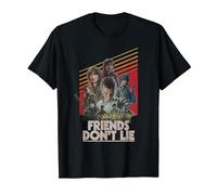 Stranger Things Friends Don't Lie Poster T-Shirt, Homme, Noir, M